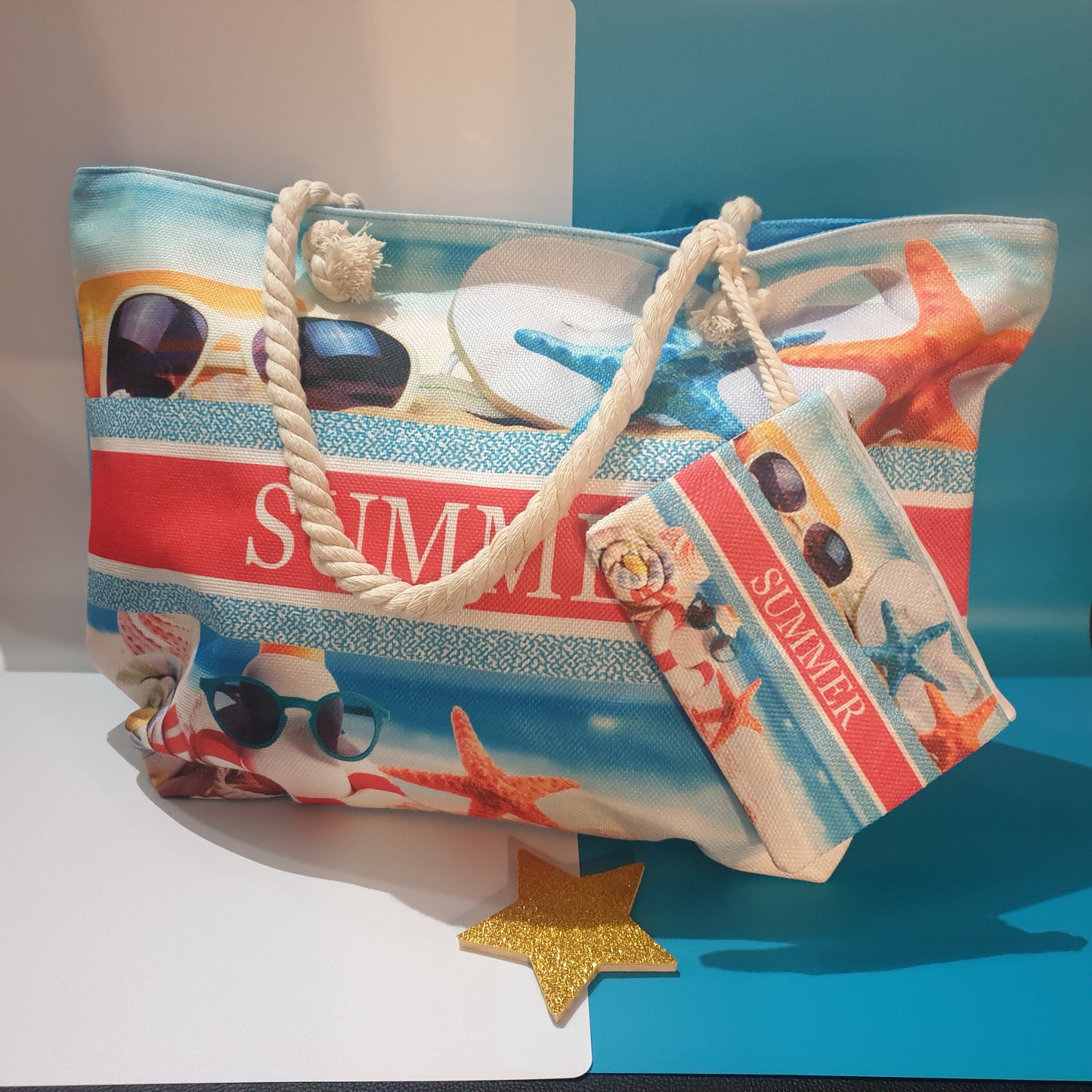 Borsa Summer Assortita con pochette  in 6 Colori