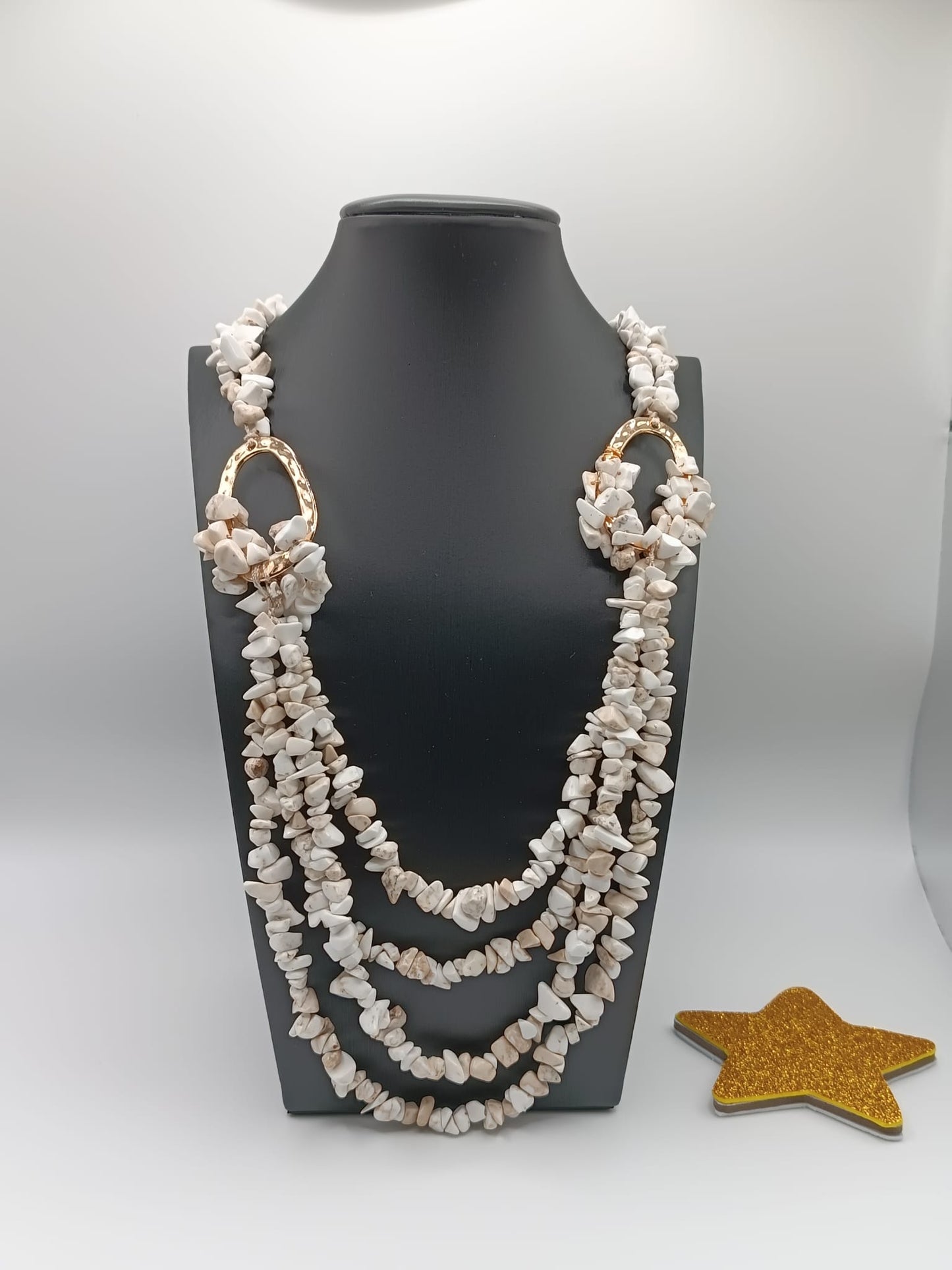 Collana Girocollo Onda Bianca