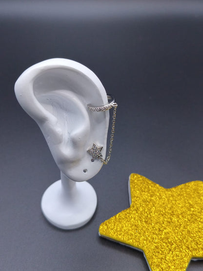 Earcuff con Catenella a Stella