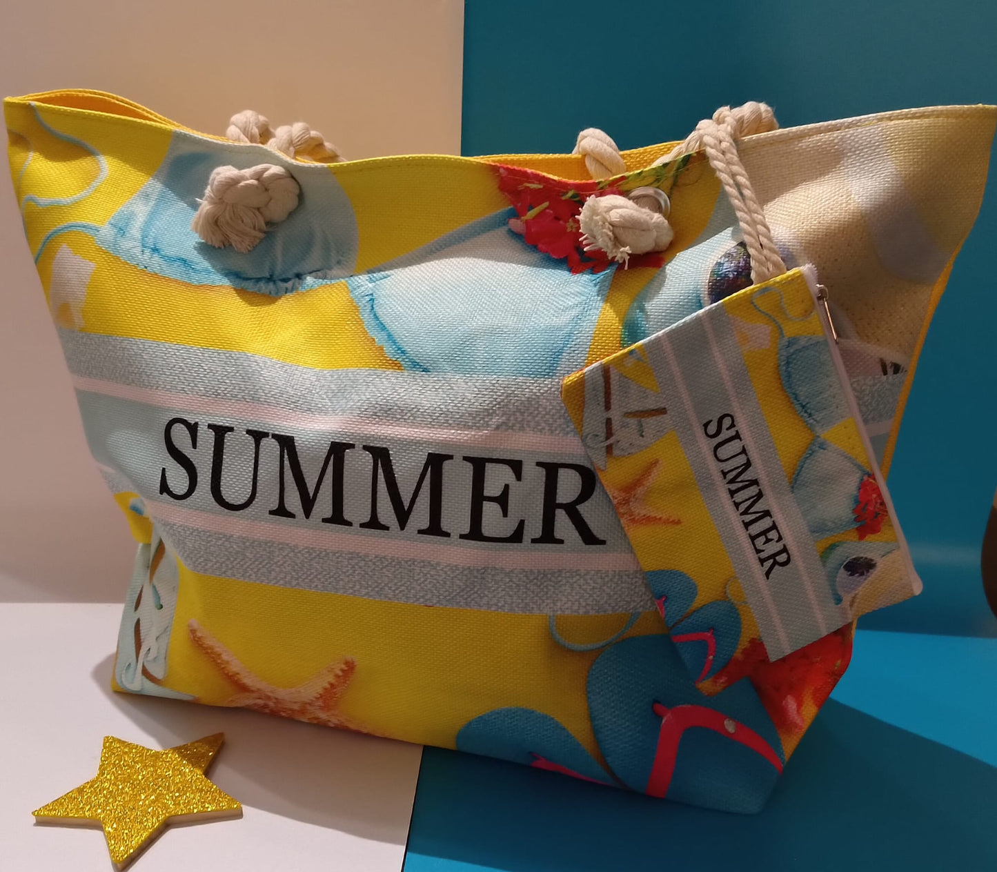 Borsa Summer Assortita con pochette in 6 Colori