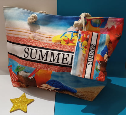 Borsa Summer Assortita con pochette  in 6 Colori