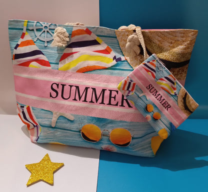 Borsa Summer Assortita con pochette  in 6 Colori