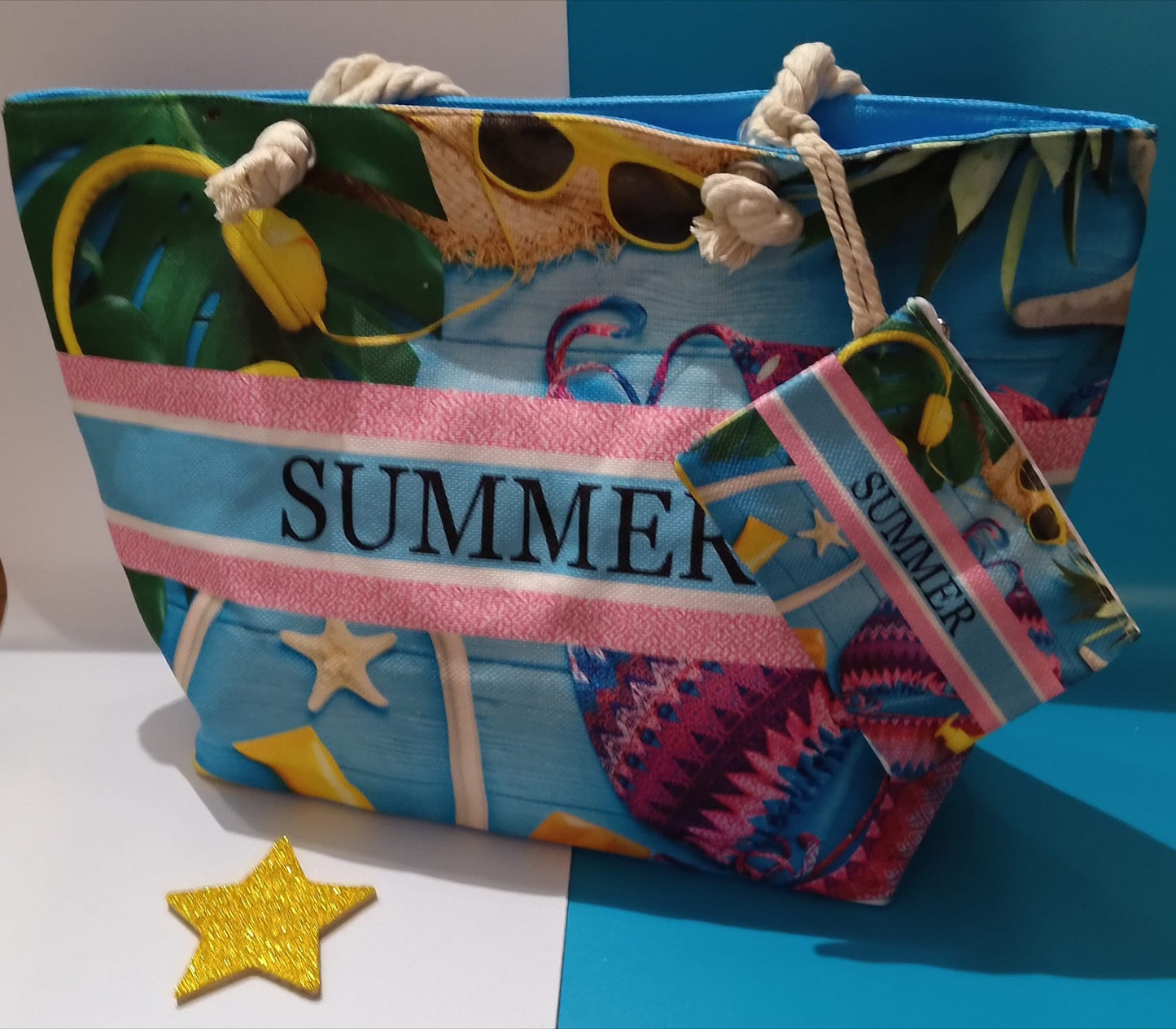 Borsa Summer Assortita con pochette in 6 Colori