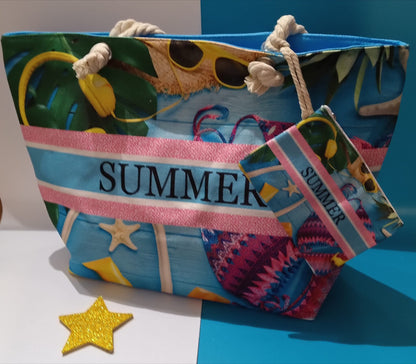Borsa Summer Assortita con pochette in 6 Colori