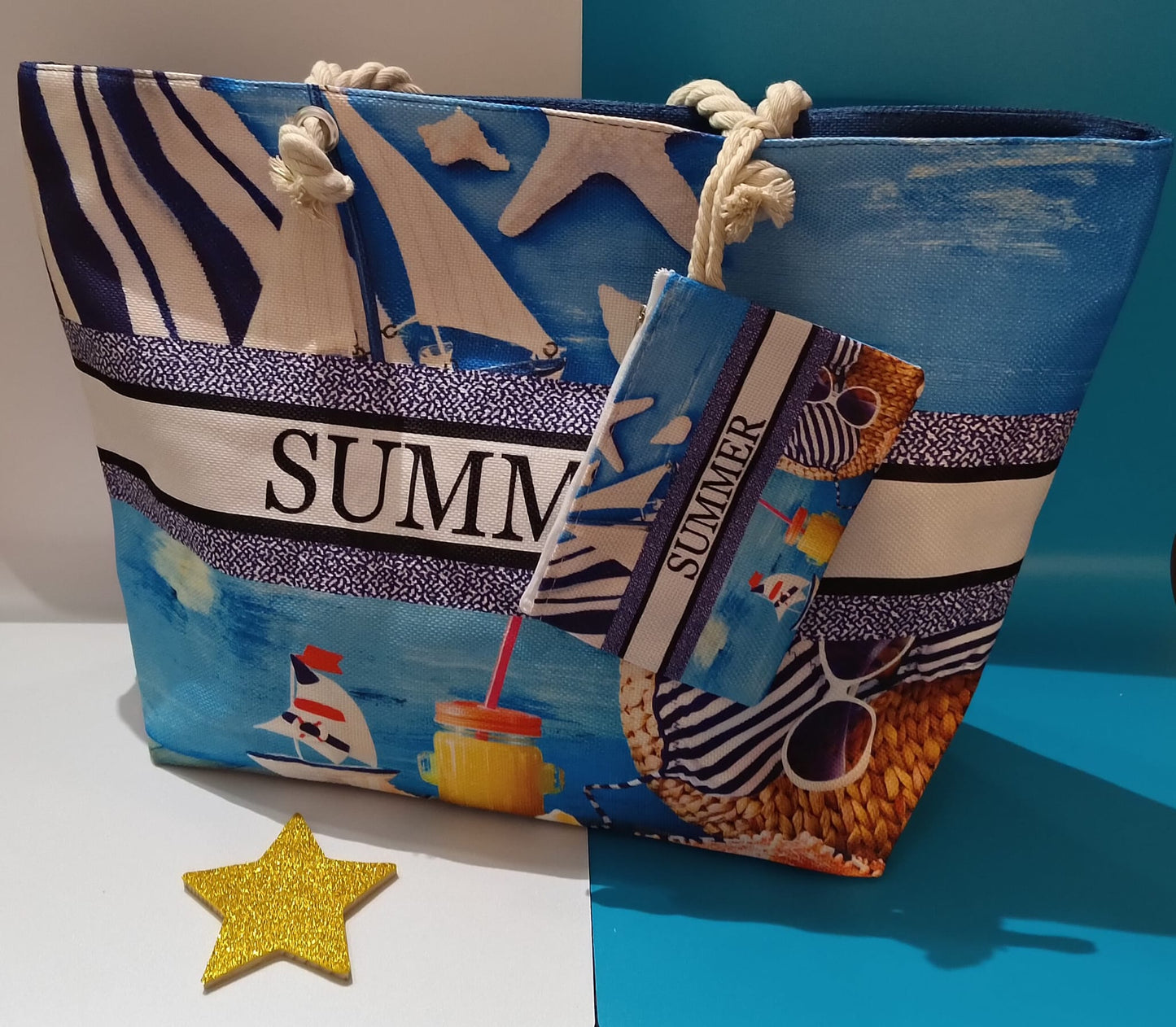 Borsa Summer Assortita con pochette in 6 Colori